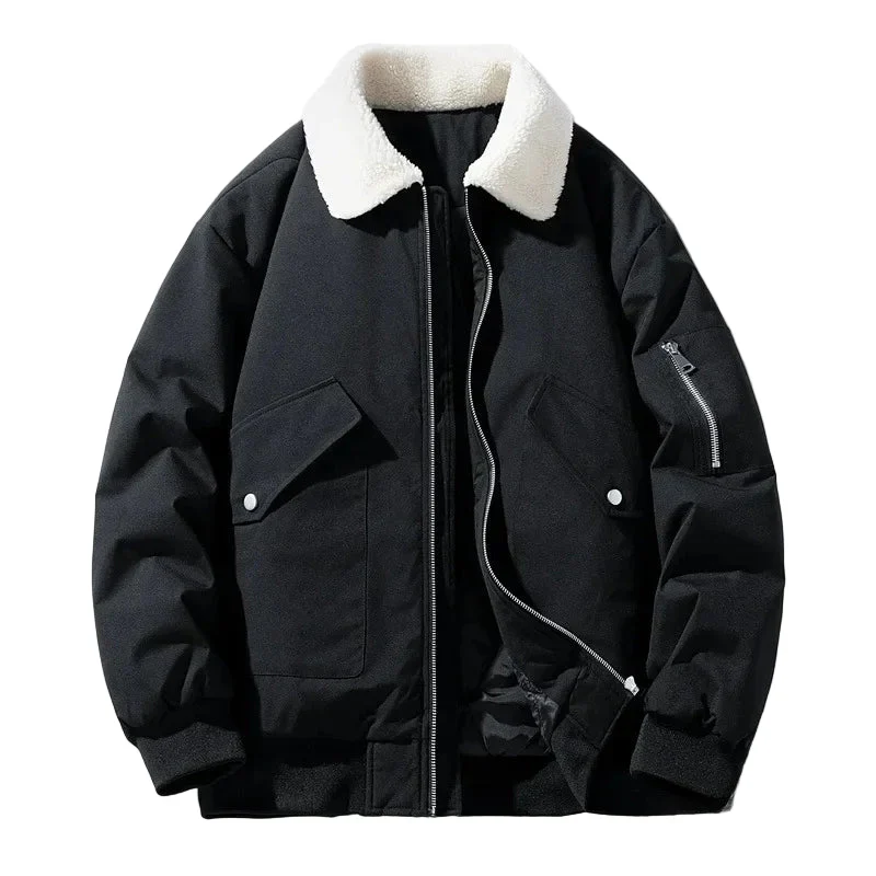 Herren Winter Bomberjacke mit Teddykragen – Stilvolle Übergangsjacke für Freizeit und Alltag - Image 8