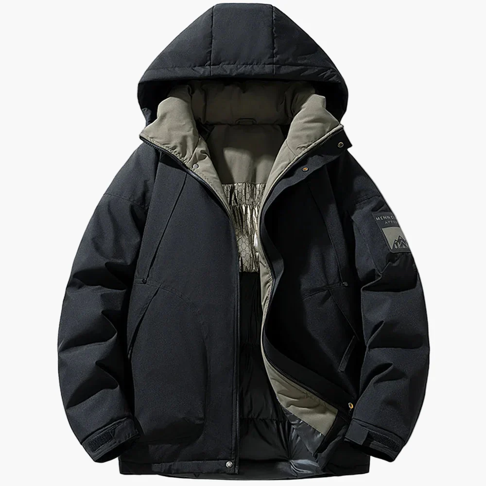 Herren Winter Outdoor Jacke mit Kapuze – Lässiger Parka für kalte Tage - Image 3