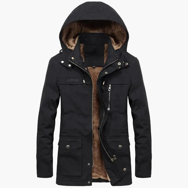 Herren Winter Parka Mantel mit Kapuze – Warm Gefütterte Outdoorjacke für Alltag und Freizeit