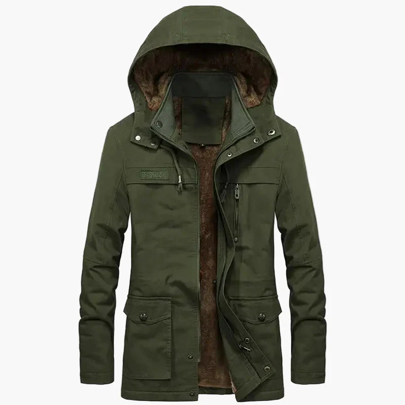 Herren Winter Parka Mantel mit Kapuze – Warm Gefütterte Outdoorjacke für Alltag und Freizeit - Image 3