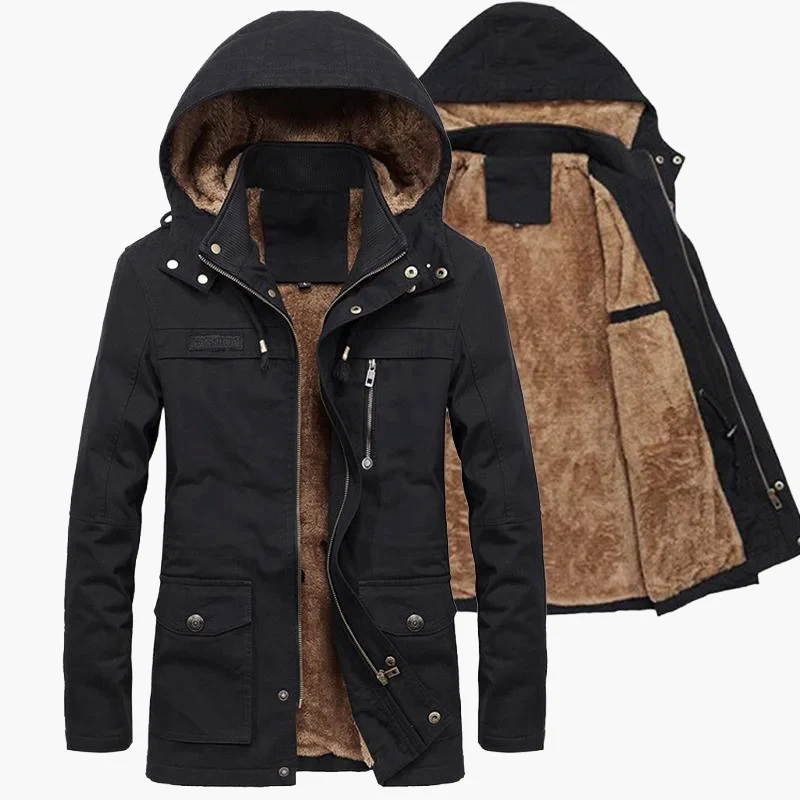 Herren Winter Parka Mantel mit Kapuze – Warm Gefütterte Outdoorjacke für Alltag und Freizeit - Image 6