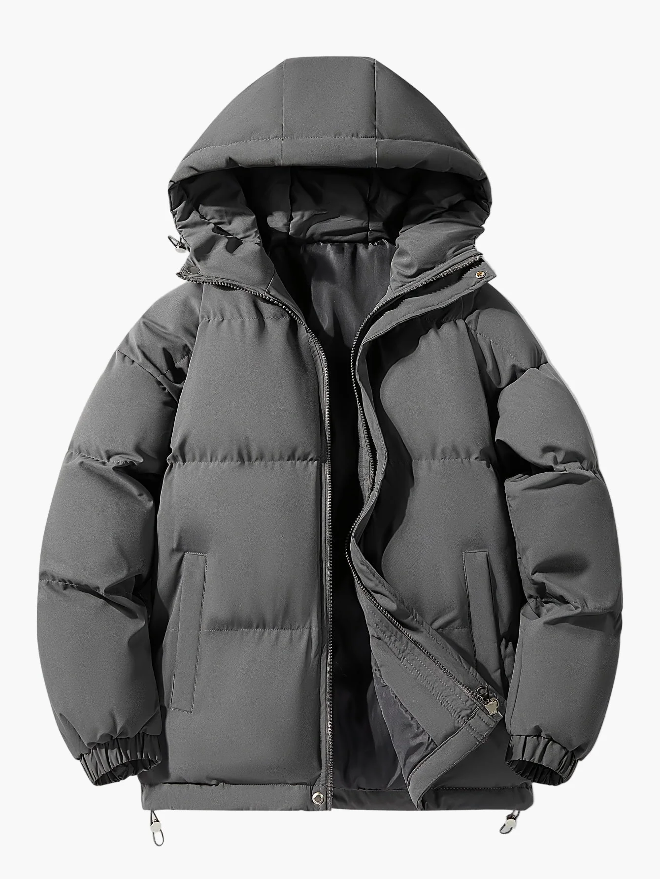 Herren Winter Steppjacke mit Kapuze, Casual Outdoor Warmjacke - Image 3