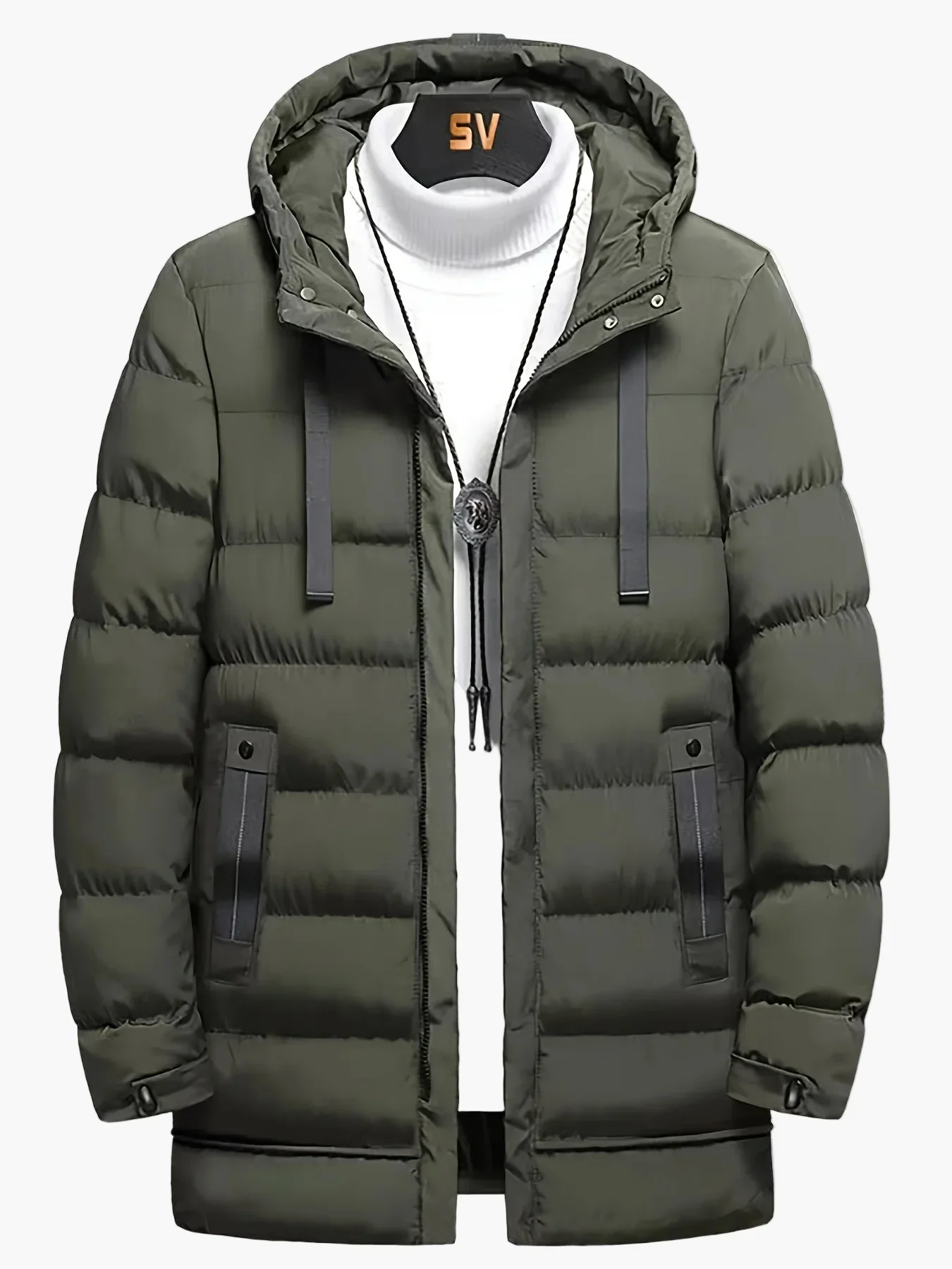Herren Winter Steppmantel Lang – Lässiger Parka für Alltag & Outdoor - Image 8