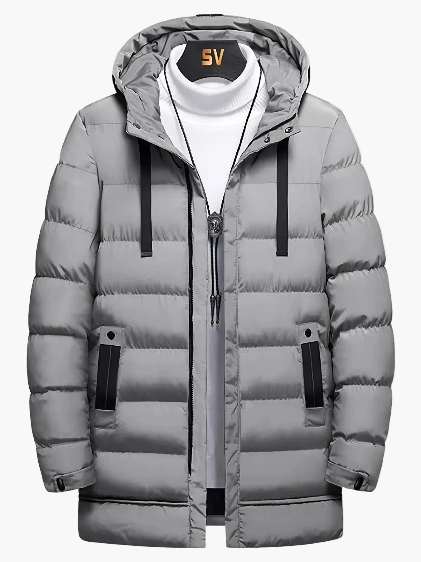 Herren Winter Steppmantel Lang – Lässiger Parka für Alltag & Outdoor - Image 9