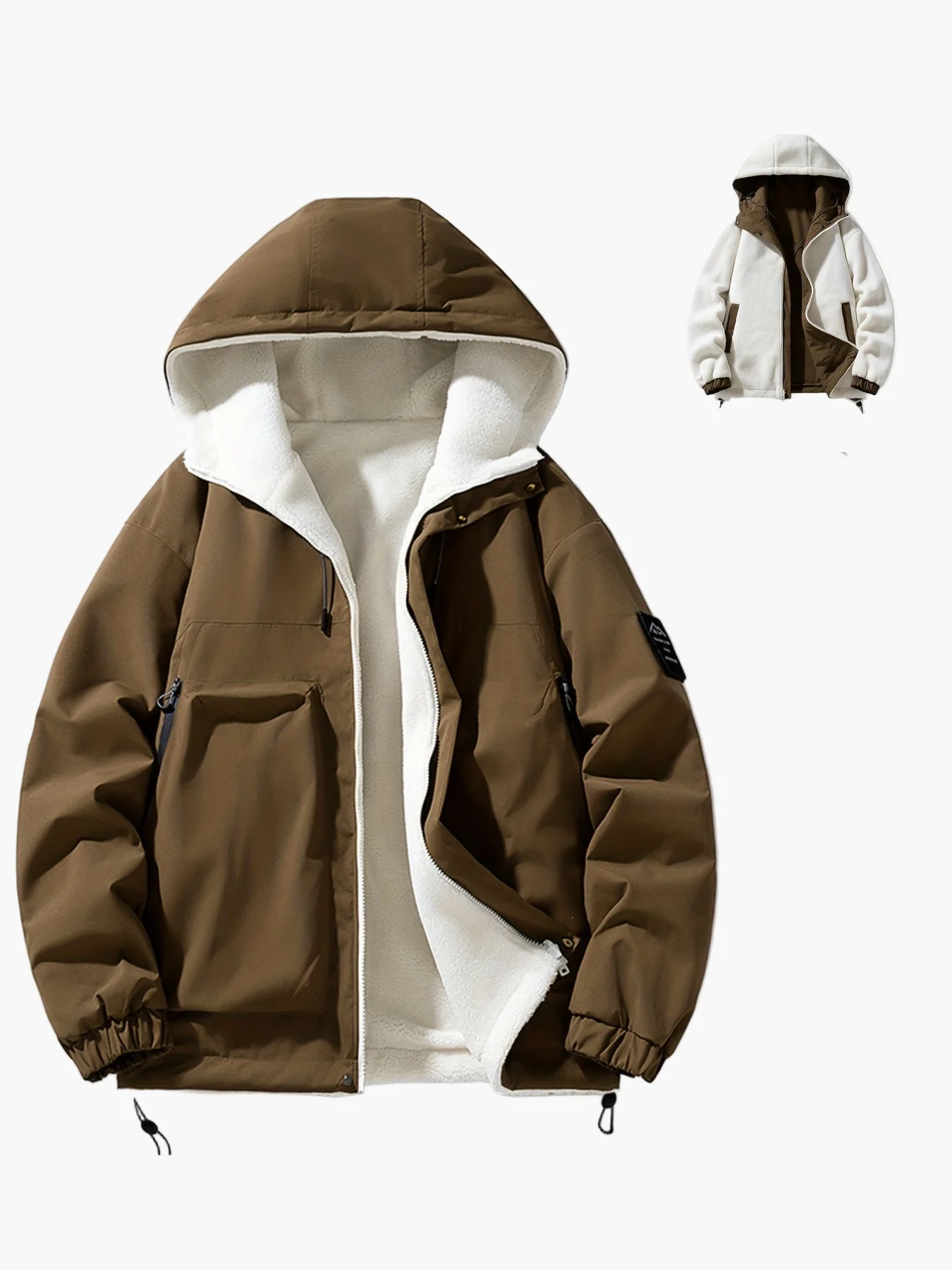 Herren Winterjacke mit Kapuze – Casual Streetwear Outdoorjacke - Image 3