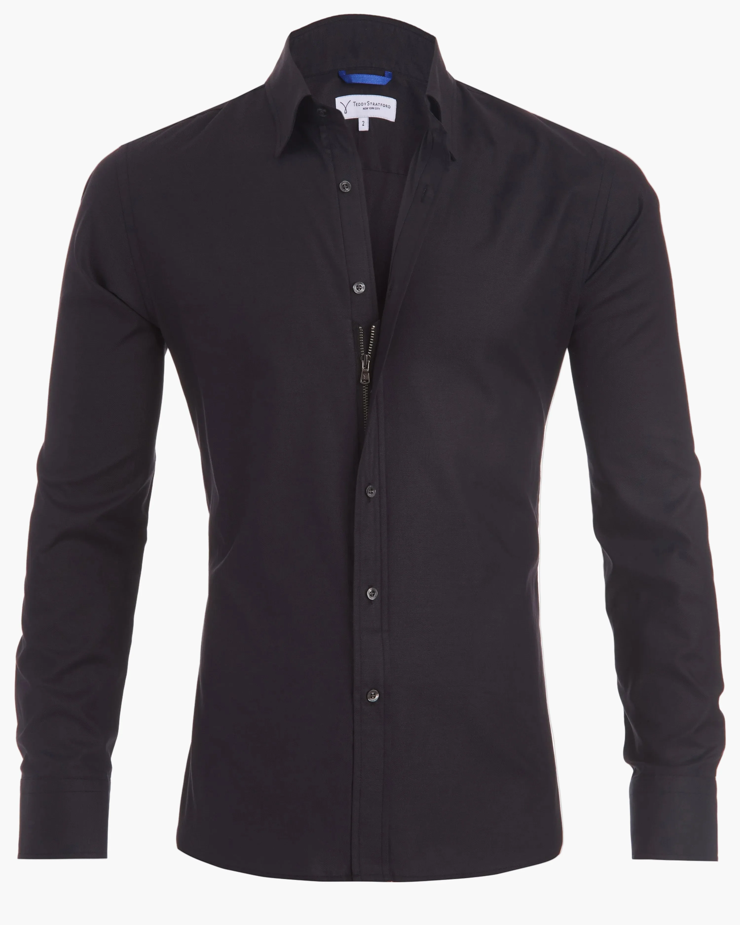 Herren Zip Fit Business Hemd – Modernes, figurbetontes Langarmhemd mit verdecktem Reißverschluss - Image 5