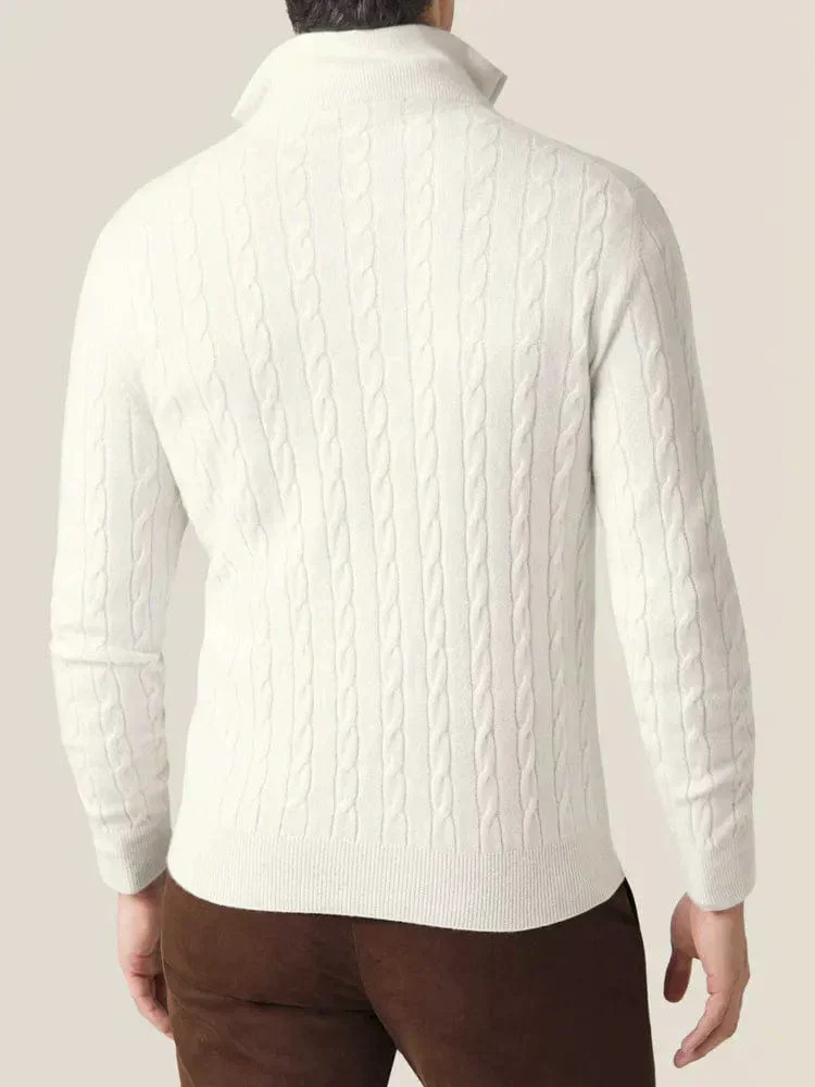 Herren Zopfmuster Pullover mit Reißverschluss – Eleganter Business & Freizeit Strick - Image 9