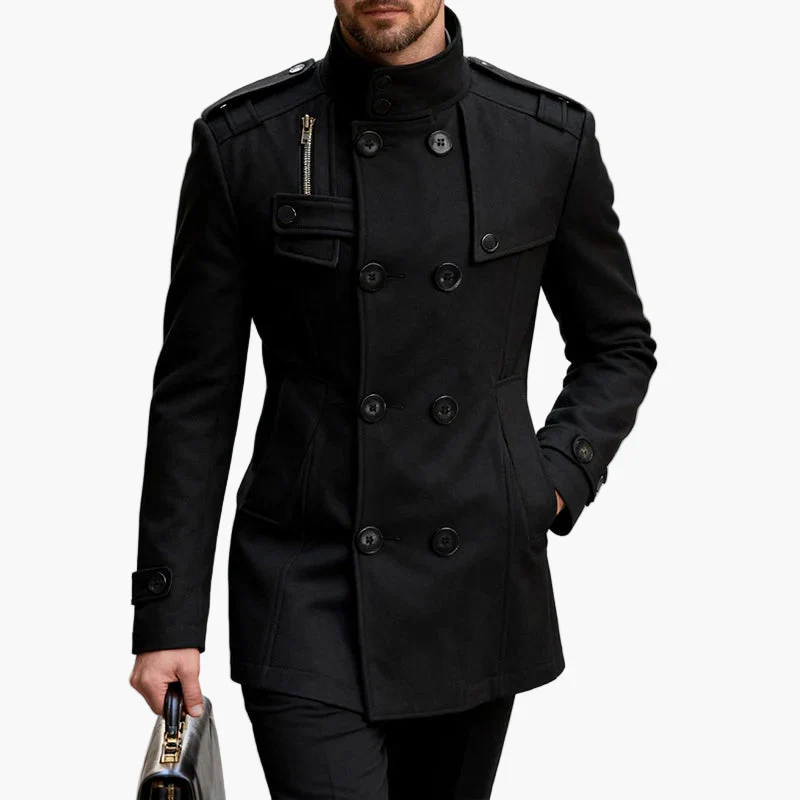Herren Zweireihiger Kurzmantel – Klassischer Business Mantel für Herbst und Winter - Image 4