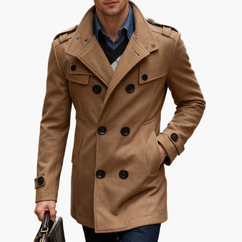 Herren Zweireihiger Kurzmantel – Klassischer Business Mantel für Herbst und Winter - Image 5
