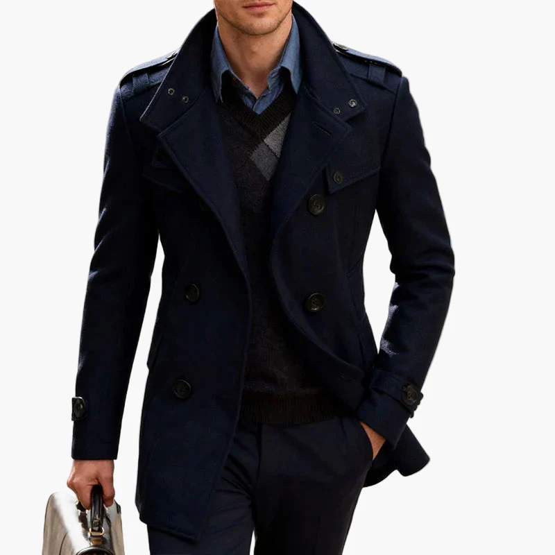 Herren Zweireihiger Kurzmantel – Klassischer Business Mantel für Herbst und Winter - Image 6
