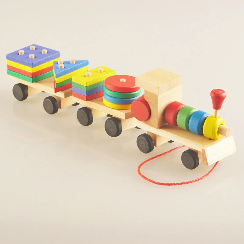Holz Lernspielzeug Zug für Kinder – Stapel- und Sortierspiel ab 1 Jahr - Image 3