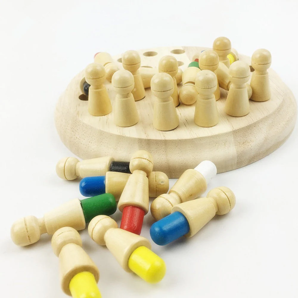 Holz Memory Spiel für Kinder ab 3 Jahren – Pädagogisches Lernspiel zur Förderung der Farberkennung und Merkfähigkeit - Image 2
