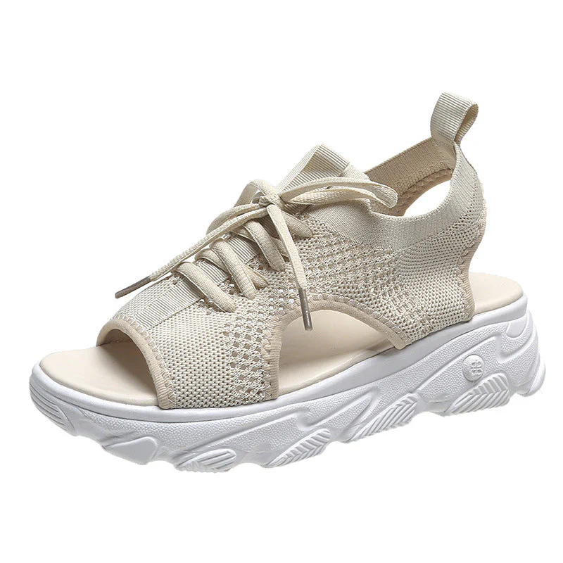 Juliet – Modische flache Sommersandalen mit dickem Boden und weichem Mesh - Image 5