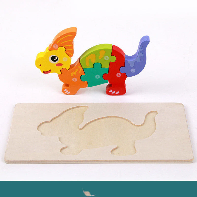 Kinder 3D Dinosaurier Holzpuzzle – Lernspielzeug & Motoriktraining - Image 5