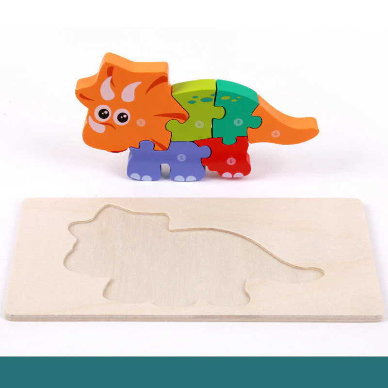 Kinder 3D Dinosaurier Holzpuzzle – Lernspielzeug & Motoriktraining - Image 9