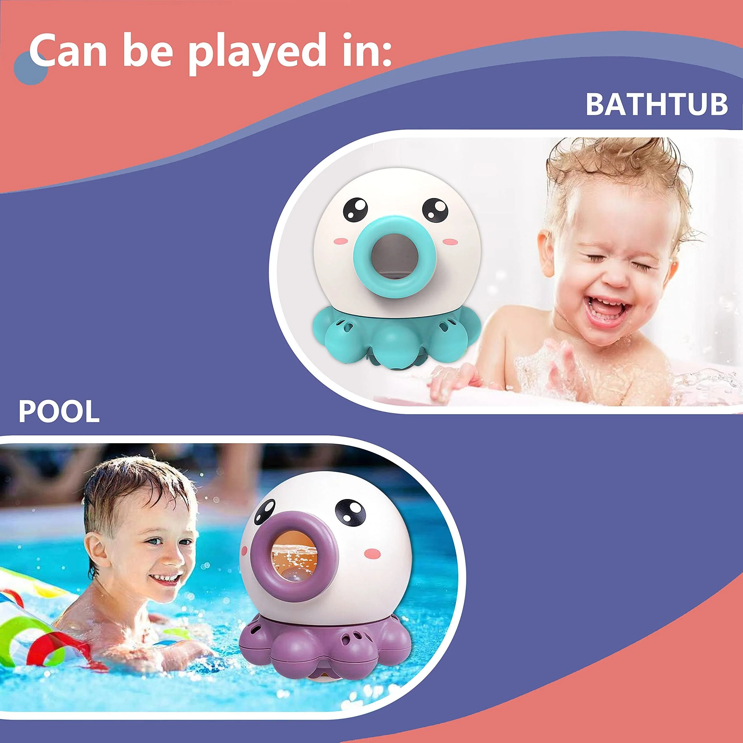 Kinder Bade-Spielzeug Oktopus – Interaktives Wasserspritz-Spielzeug für Babys und Kleinkinder – Badespaß für Mädchen und Jungen - Image 5