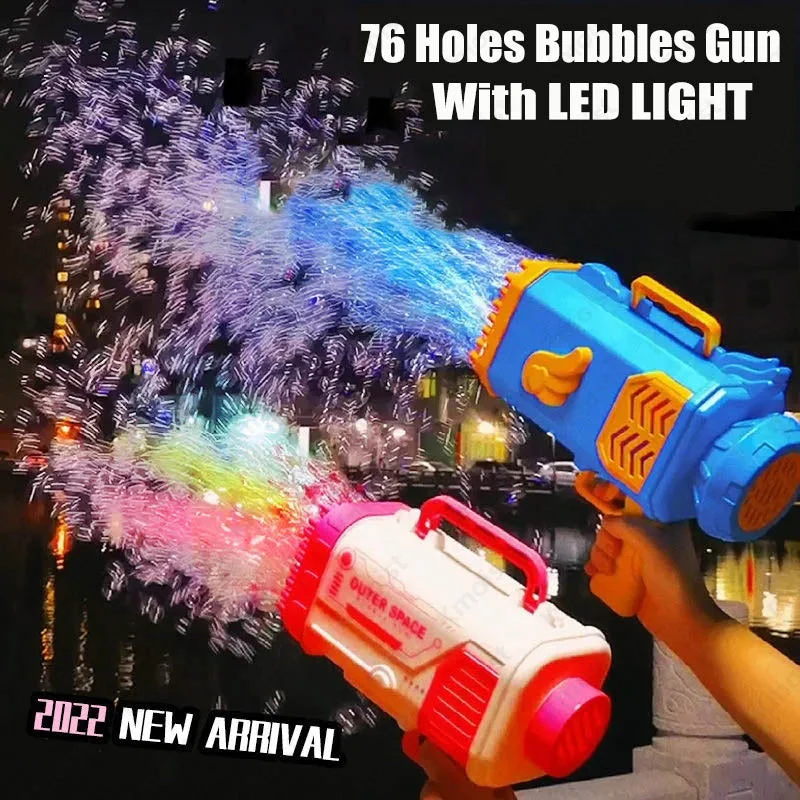 Kinder Bazooka Bubble Gun – Elektrische Seifenblasenpistole mit 69 Düsen, wiederaufladbar, für Jungen und Mädchen, Outdoor-Spielzeug - Image 4