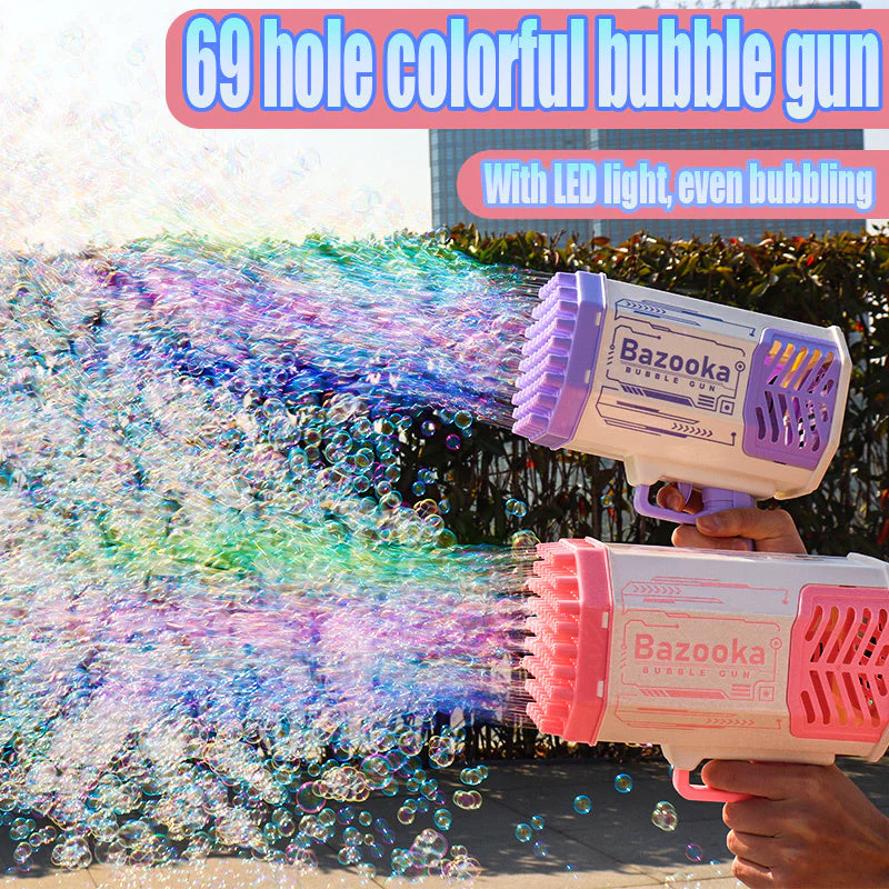 Kinder Bazooka Bubble Gun – Elektrische Seifenblasenpistole mit 69 Düsen, wiederaufladbar, für Jungen und Mädchen, Outdoor-Spielzeug - Image 8