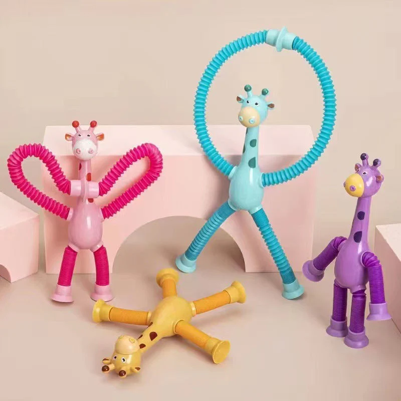 Kinder Cartoon Telescopic Giraffe Fidget Spielzeug mit Saugnapf – Stressabbau & Sensorischer Spaß - Image 15