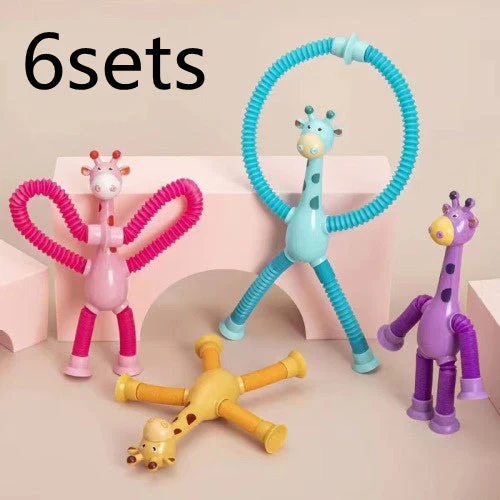 Kinder Cartoon Telescopic Giraffe Fidget Spielzeug mit Saugnapf – Stressabbau & Sensorischer Spaß - Image 16