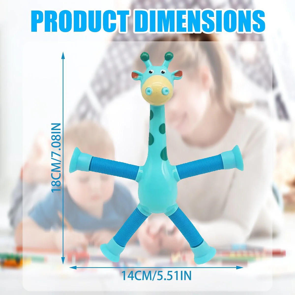 Kinder Cartoon Telescopic Giraffe Fidget Spielzeug mit Saugnapf – Stressabbau & Sensorischer Spaß - Image 5
