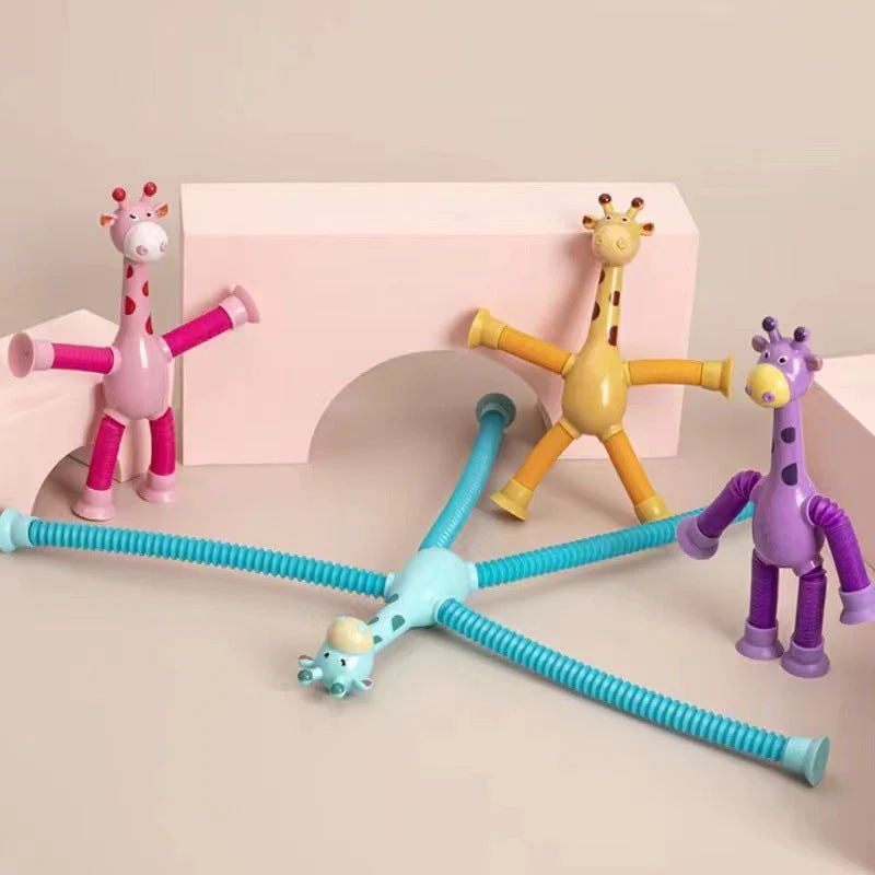 Kinder Cartoon Telescopic Giraffe Fidget Spielzeug mit Saugnapf – Stressabbau & Sensorischer Spaß - Image 6