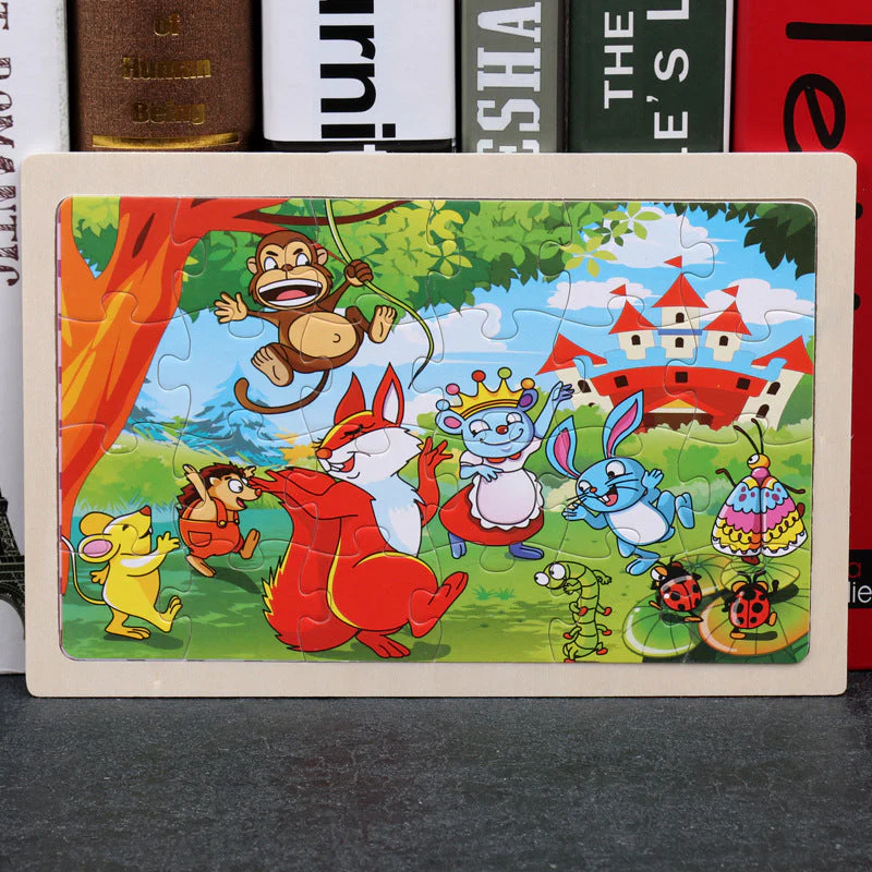 Kinder Holzpuzzle Set – Bunte Lernspielzeuge im Aufbewahrungs-Metallkasten, ab 3 Jahren, Unisex - Image 10