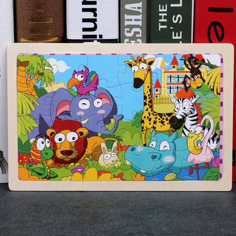 Kinder Holzpuzzle Set – Bunte Lernspielzeuge im Aufbewahrungs-Metallkasten, ab 3 Jahren, Unisex - Image 11