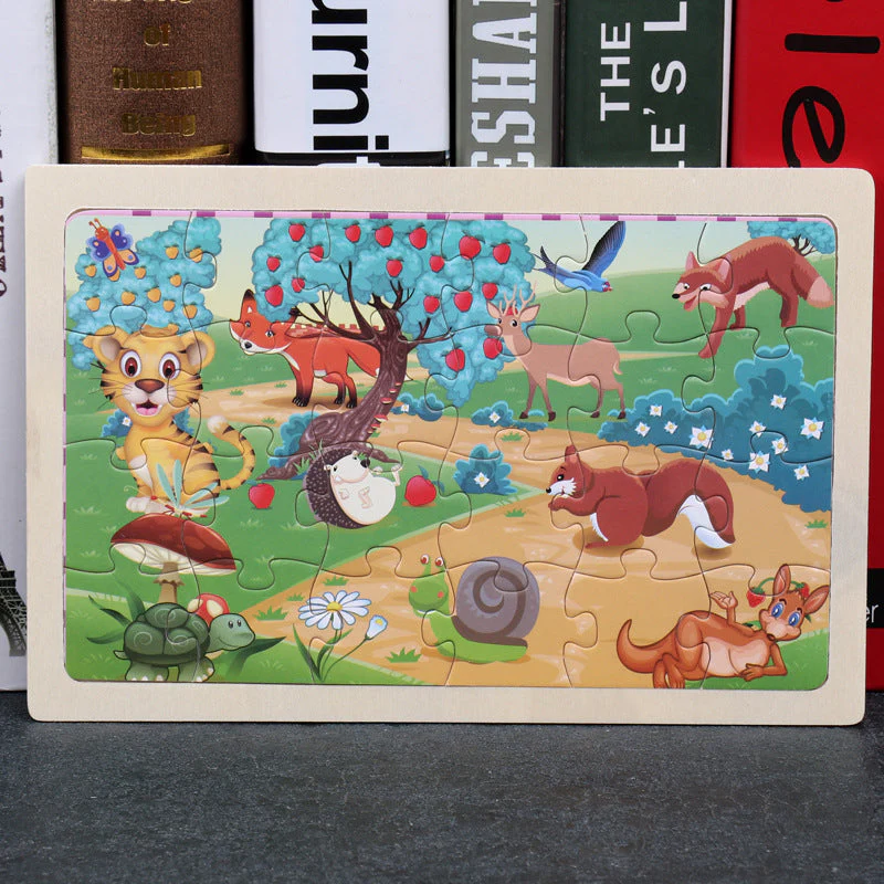 Kinder Holzpuzzle Set – Bunte Lernspielzeuge im Aufbewahrungs-Metallkasten, ab 3 Jahren, Unisex - Image 13