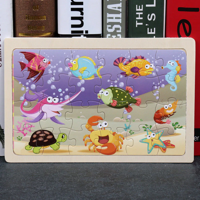 Kinder Holzpuzzle Set – Bunte Lernspielzeuge im Aufbewahrungs-Metallkasten, ab 3 Jahren, Unisex - Image 17