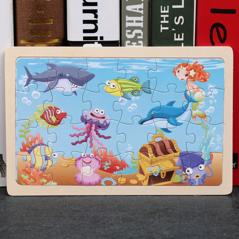 Kinder Holzpuzzle Set – Bunte Lernspielzeuge im Aufbewahrungs-Metallkasten, ab 3 Jahren, Unisex - Image 18
