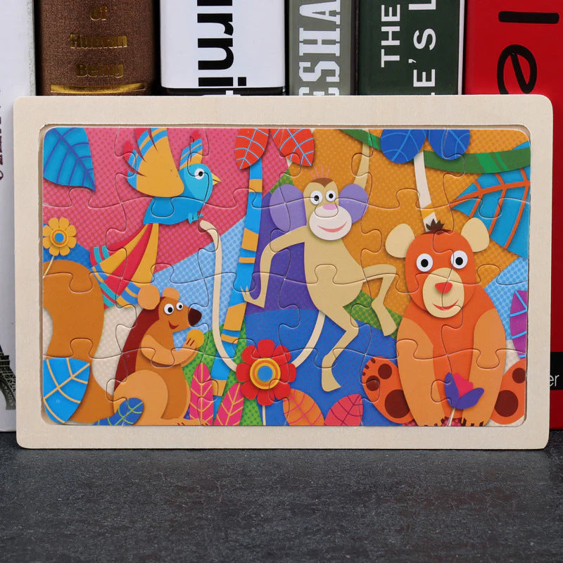 Kinder Holzpuzzle Set – Bunte Lernspielzeuge im Aufbewahrungs-Metallkasten, ab 3 Jahren, Unisex - Image 25