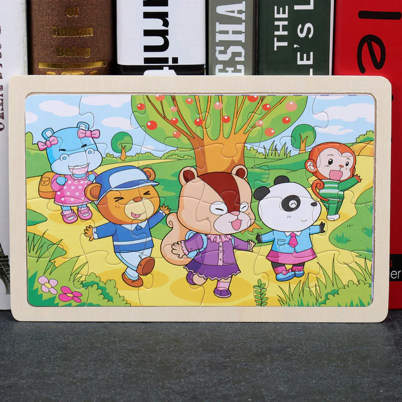 Kinder Holzpuzzle Set – Bunte Lernspielzeuge im Aufbewahrungs-Metallkasten, ab 3 Jahren, Unisex - Image 28