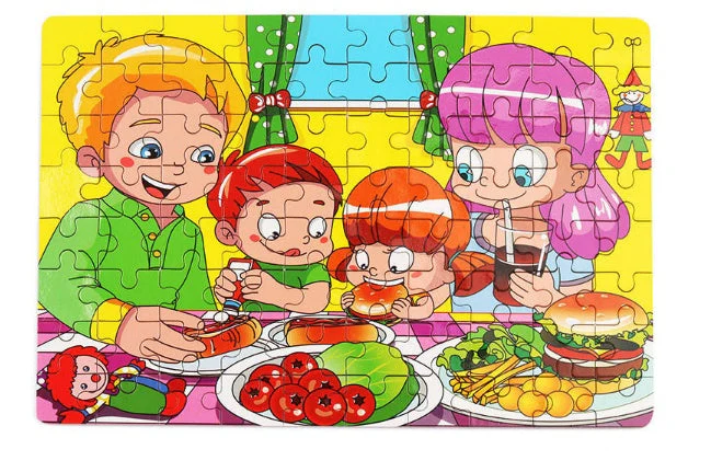 Kinder Holzpuzzle Set – Bunte Lernspielzeuge im Aufbewahrungs-Metallkasten, ab 3 Jahren, Unisex - Image 6