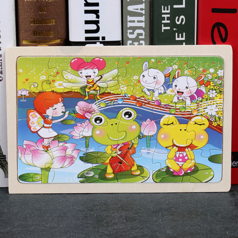 Kinder Holzpuzzle Set – Bunte Lernspielzeuge im Aufbewahrungs-Metallkasten, ab 3 Jahren, Unisex - Image 9