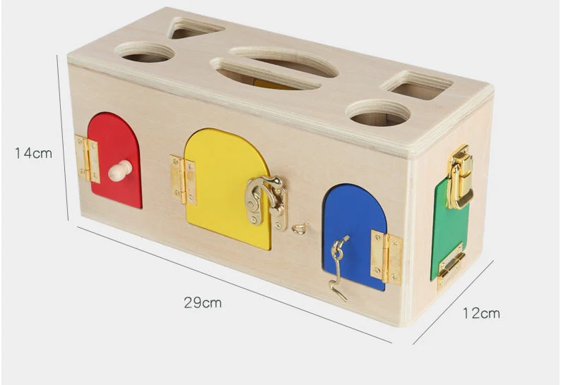 Kinder Montessori Lernspielzeug Formensortierbox mit Schlössern – Pädagogisches Motorikspielzeug - Image 10