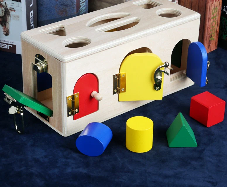 Kinder Montessori Lernspielzeug Formensortierbox mit Schlössern – Pädagogisches Motorikspielzeug - Image 11