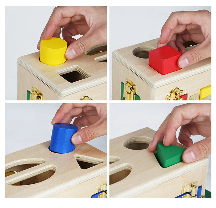 Kinder Montessori Lernspielzeug Formensortierbox mit Schlössern – Pädagogisches Motorikspielzeug - Image 6