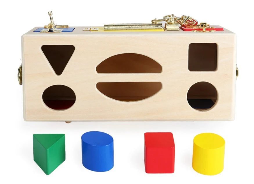 Kinder Montessori Lernspielzeug Formensortierbox mit Schlössern – Pädagogisches Motorikspielzeug - Image 8