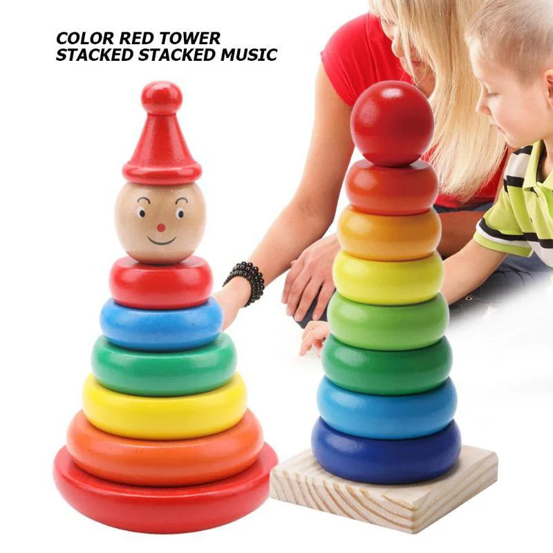 Kinder Stapelspielzeug Holz Regenbogen Turm – Lernspielzeug für Jungen und Mädchen, Montessori Pädagogik - Image 2