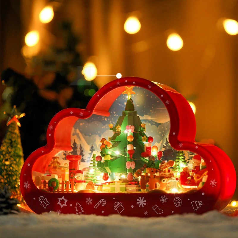 Kinder Weihnachts-Deko Bausatz mit LED Licht – Magisches Bauklötze Spielzeug mit Spiegel für festliche Dekoration - Image 2
