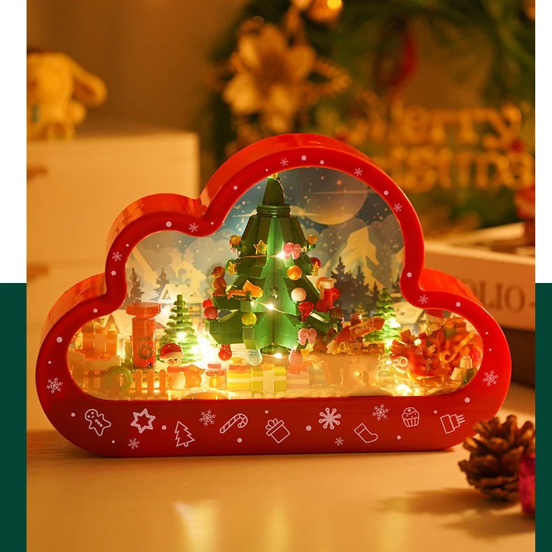 Kinder Weihnachts-Deko Bausatz mit LED Licht – Magisches Bauklötze Spielzeug mit Spiegel für festliche Dekoration - Image 4