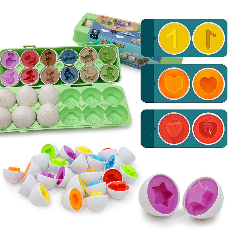 Lernspielzeug Ei-Set für Kinder – Pädagogisches Sortier- & Steckspiel ab 3 Jahren, Jungen & Mädchen - Image 2