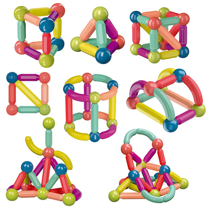 Magnetische Konstruktionsspielzeug-Bausteine für Kinder – Kreatives Lernspielzeug, pädagogisches Steckspiel ab 1 Jahr - Image 3