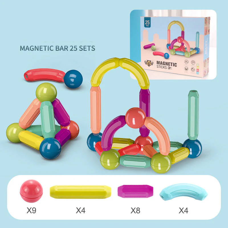 Magnetische Konstruktionsspielzeug-Bausteine für Kinder – Kreatives Lernspielzeug, pädagogisches Steckspiel ab 1 Jahr - Image 7