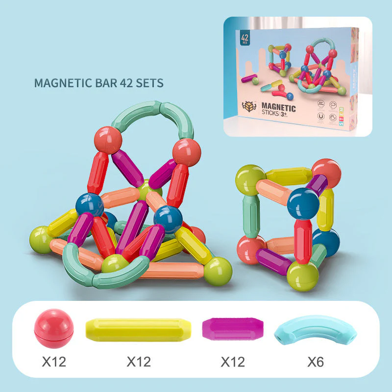 Magnetische Konstruktionsspielzeug-Bausteine für Kinder – Kreatives Lernspielzeug, pädagogisches Steckspiel ab 1 Jahr - Image 8