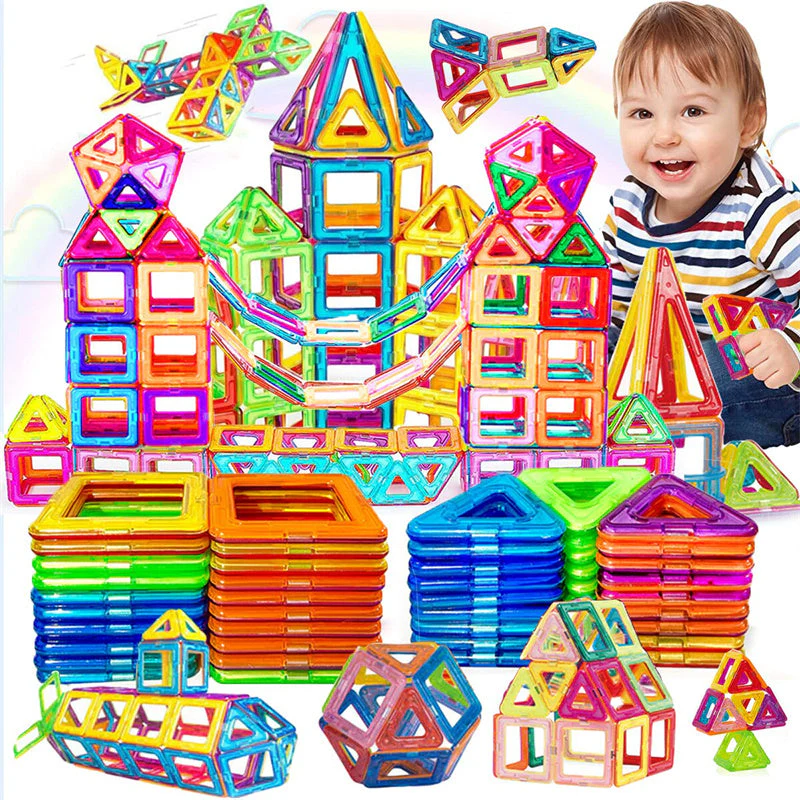 Magnetische Konstruktionsspielzeug Bausteine für Kinder – Pädagogisches Set, Kreatives Bauen, Jungen & Mädchen