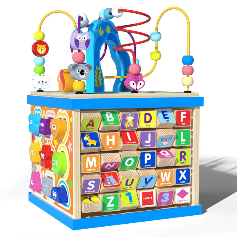 Multifunktionales Motorikspielzeug Lernwürfel für Kinder – Alphabet, Tiere, Formen & Zahlen – Pädagogisches Spielzeug