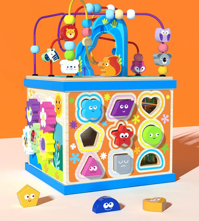 Multifunktionales Motorikspielzeug Lernwürfel für Kinder – Alphabet, Tiere, Formen & Zahlen – Pädagogisches Spielzeug - Image 3