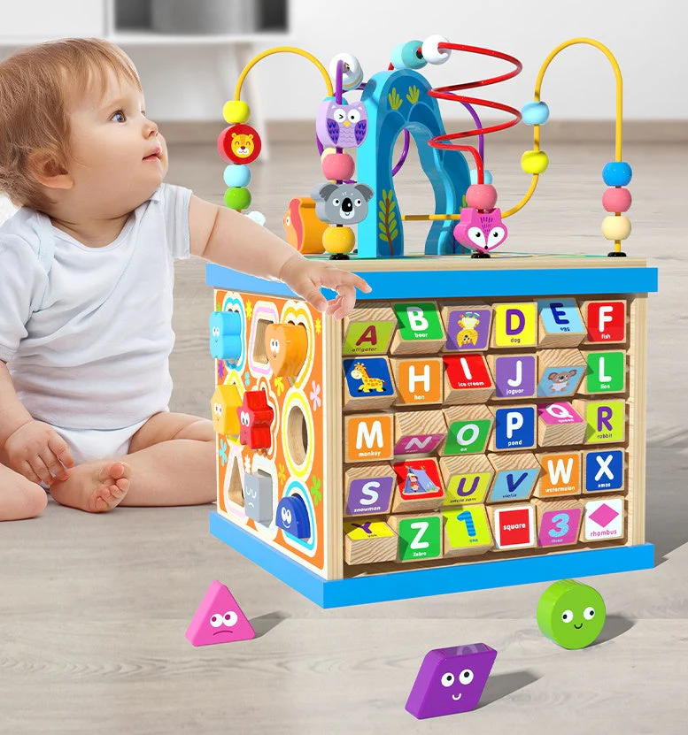 Multifunktionales Motorikspielzeug Lernwürfel für Kinder – Alphabet, Tiere, Formen & Zahlen – Pädagogisches Spielzeug - Image 5